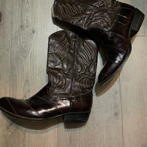 Brown Leather Cowboy Boots